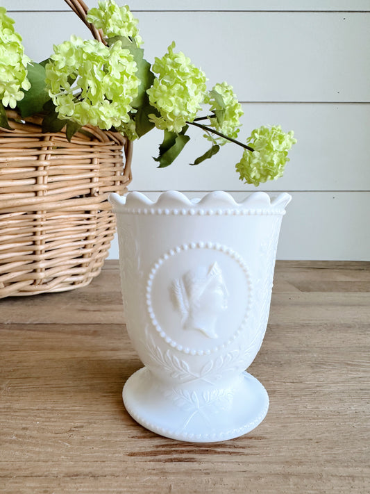 You Choose the Scent - Cameo Milkglass Vase Vintage Vessel Candle