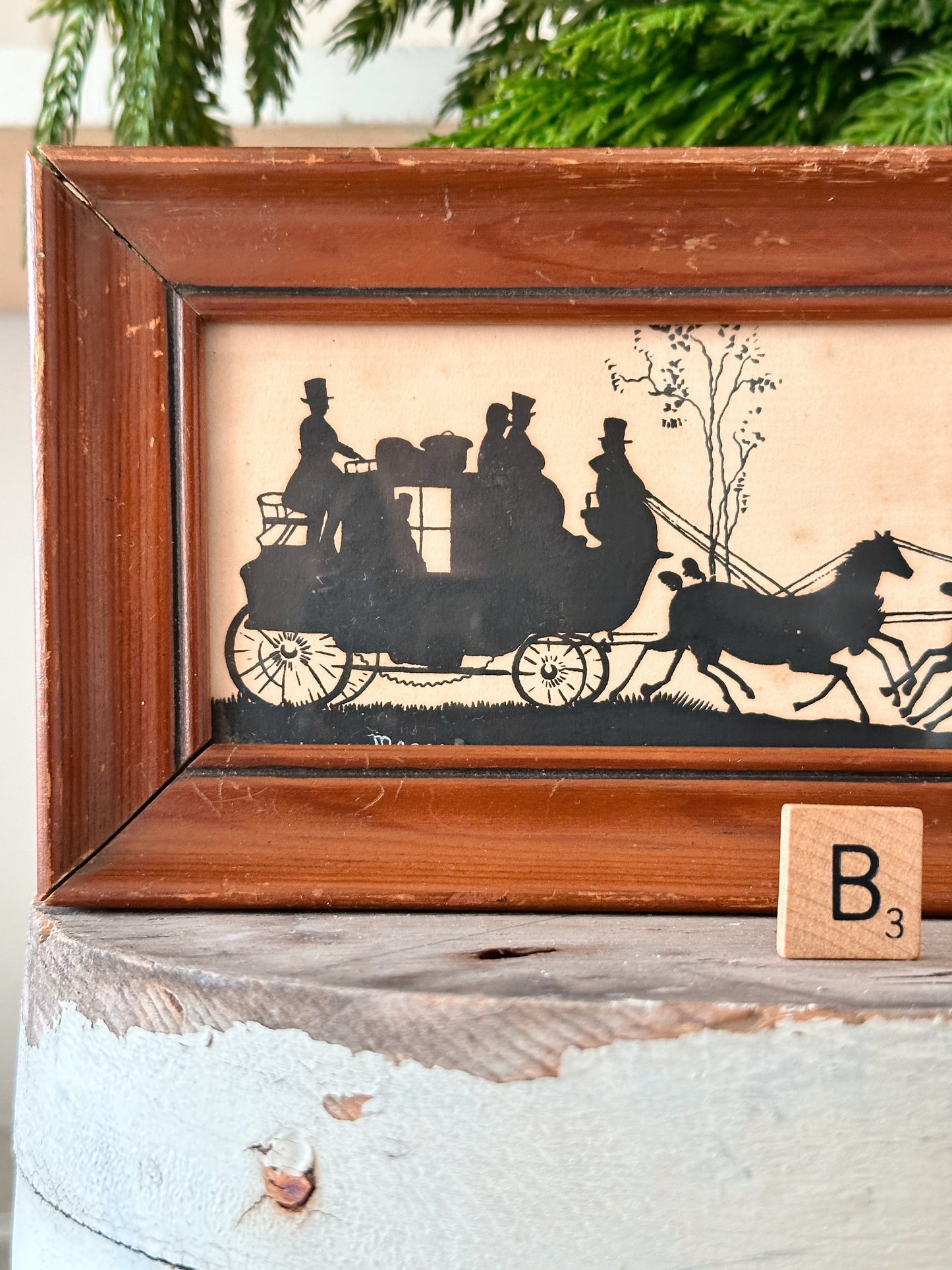 Vintage Horse & Carriage Silhouette