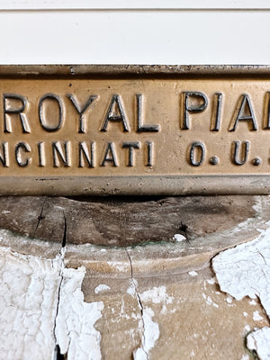 Vintage Cast Iron Royal Piano Company Plaque