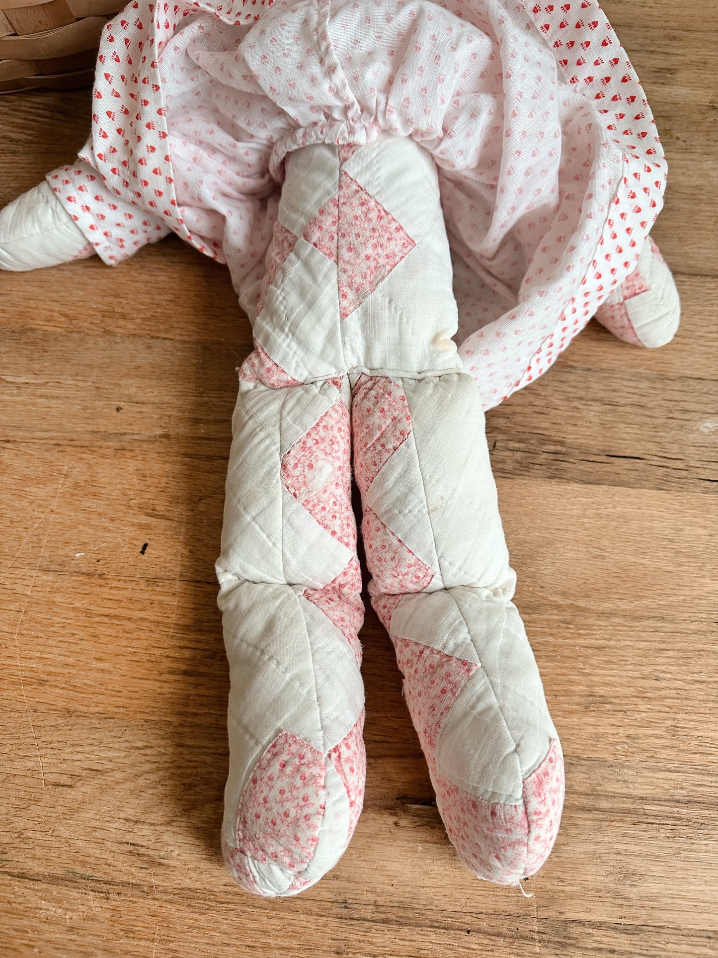Vintage Handmade Salvaged Quilt Bunny
