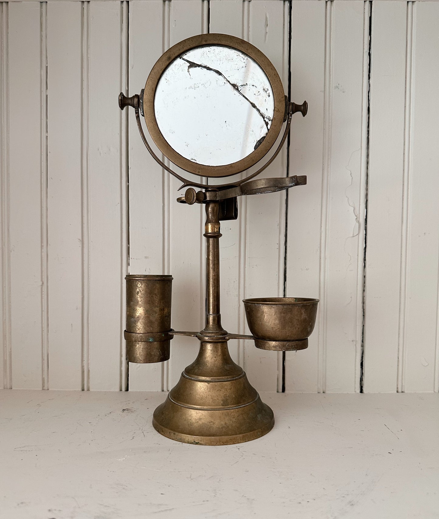 Antique Brass Shaving Mirror