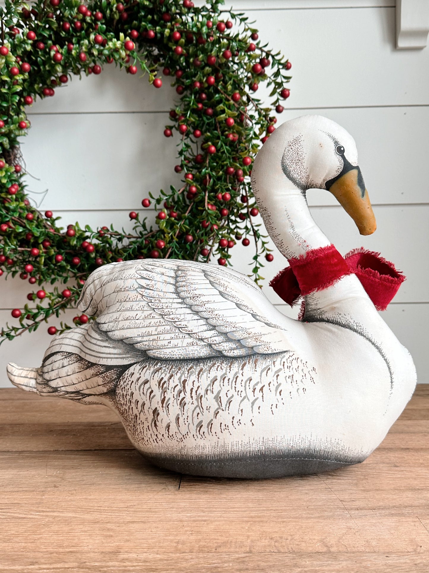 Vintage Handmade Stuffed Swan