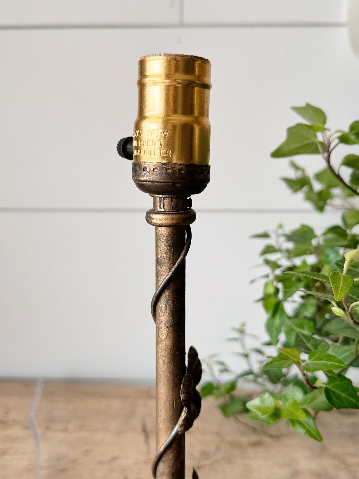 Vintage Iron Floral Lamp