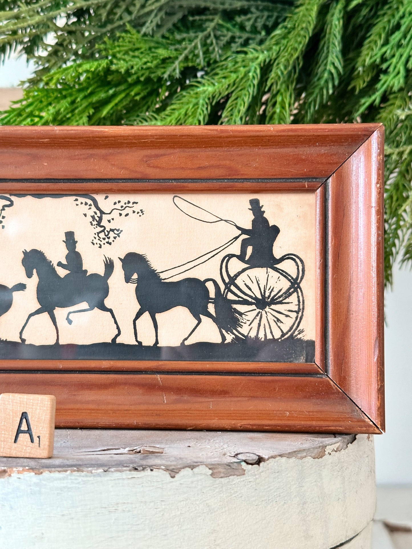 Vintage Horse & Carriage Silhouette