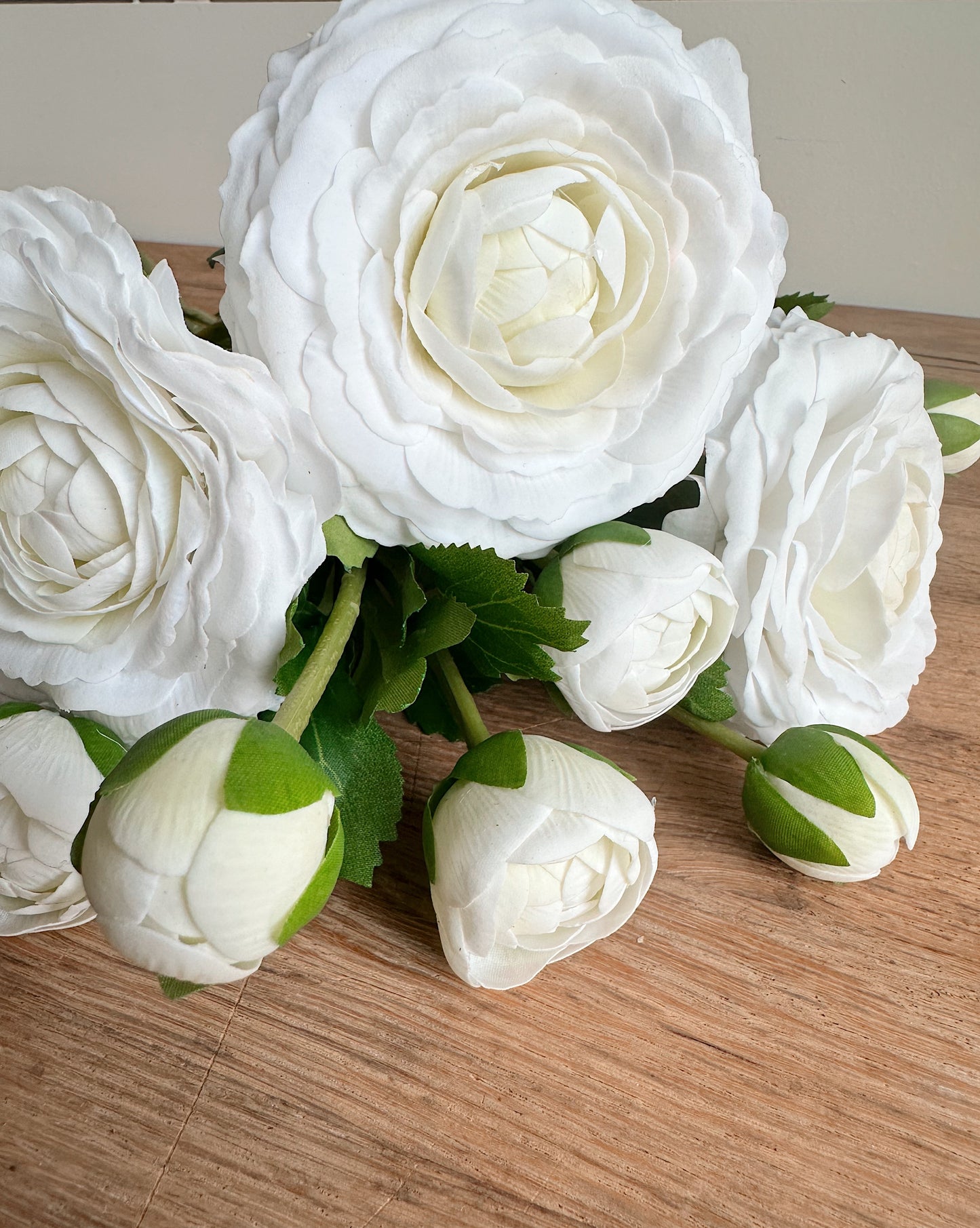 18” White Real Touch Ranunculus Bundle