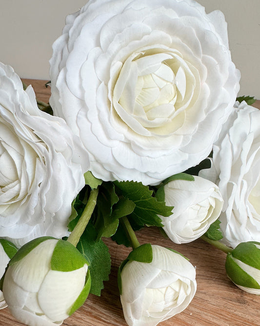 18” White Real Touch Ranunculus Bundle
