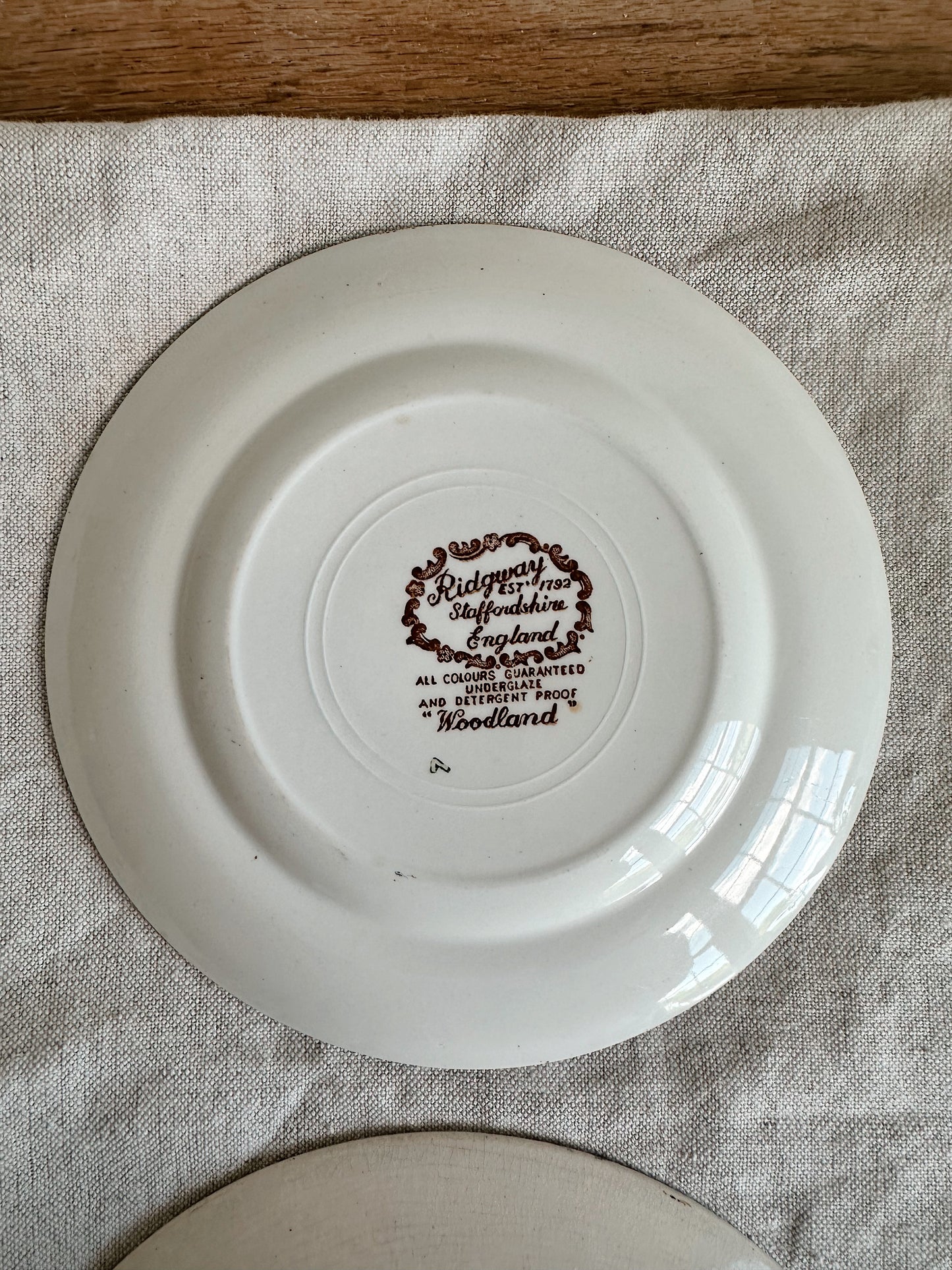 Pair of Vintage English Transferware Dessert Plates