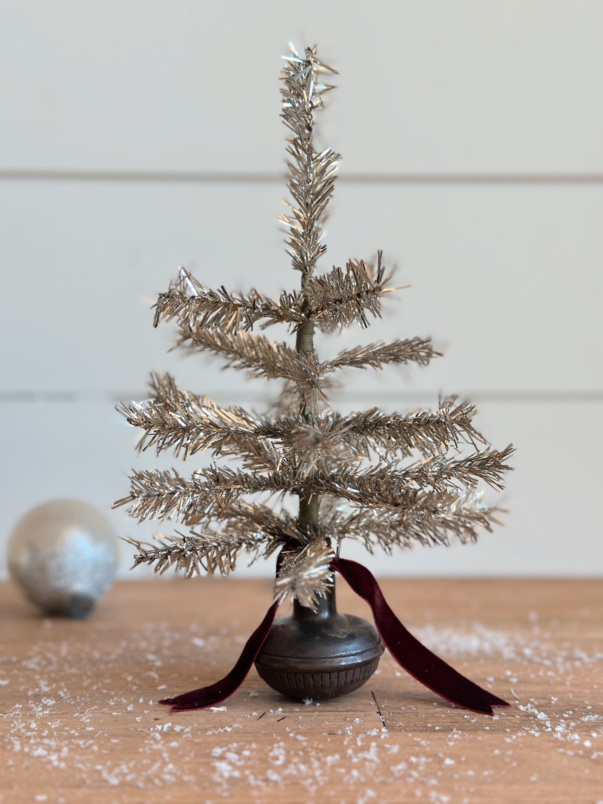 Vintage Brass Knob Tinsel Tree