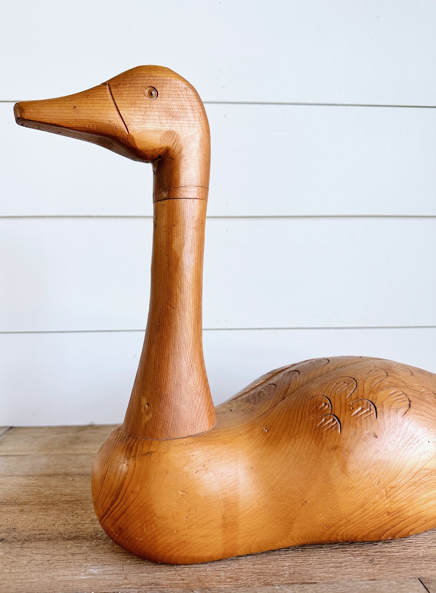 Vintage Carved Wood Goose