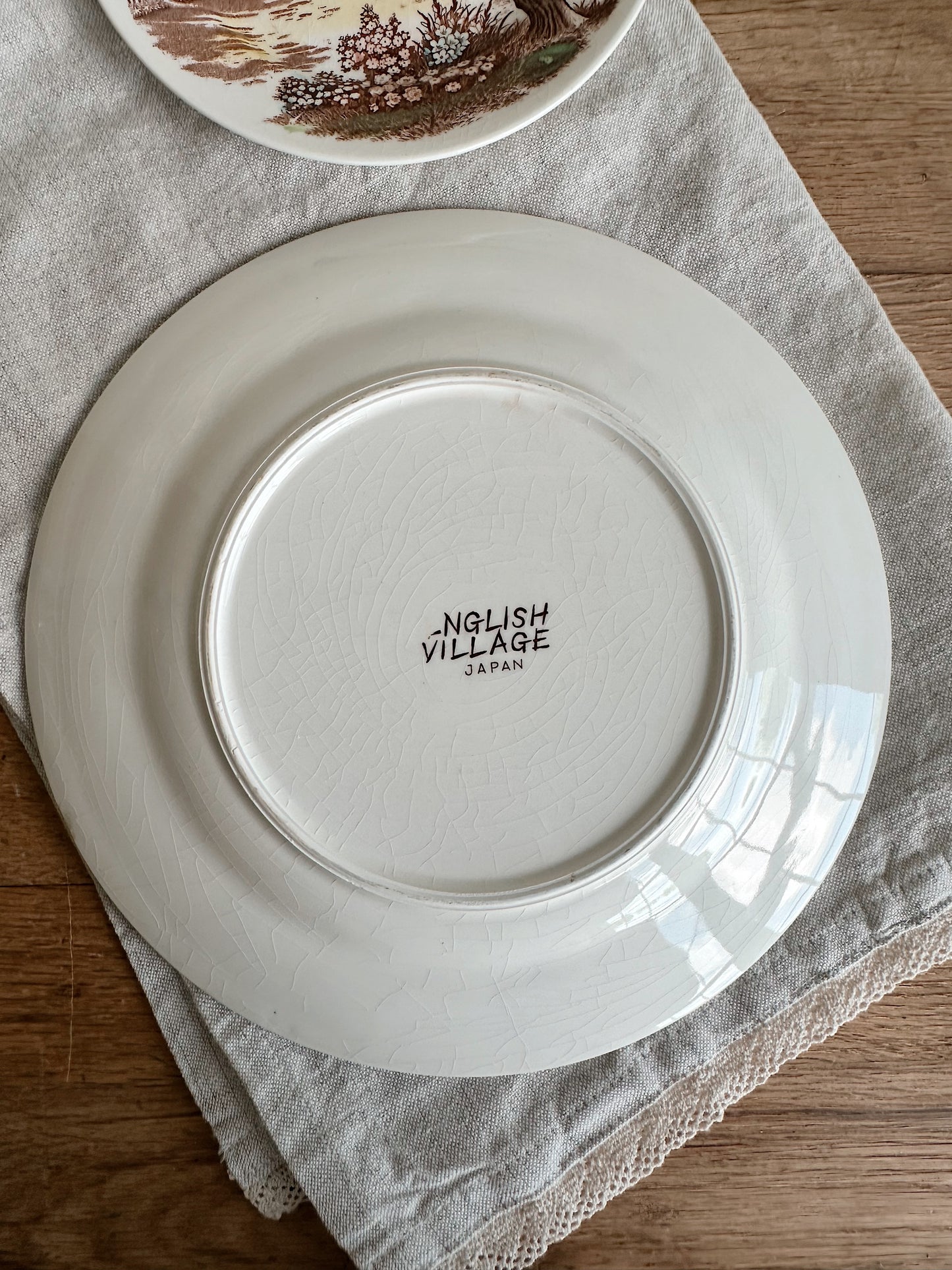 Pair of English Village Transferware Plates, Japan