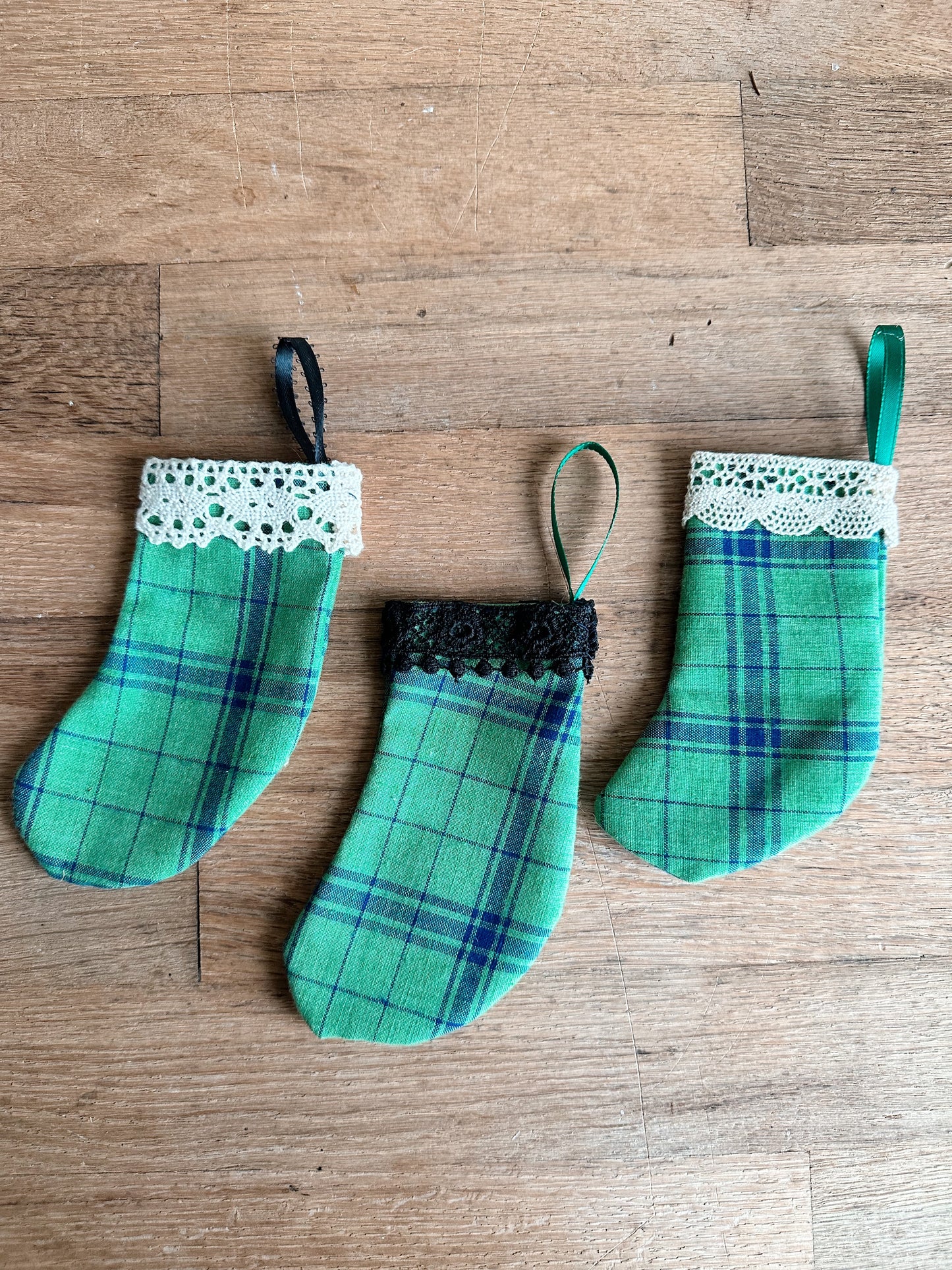 Three Petite Vintage Handmade Stockings