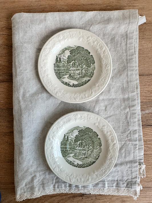Pair of Pastoral Dessert Plates