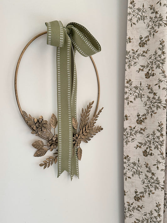 Pressed Metal Floral Wreath