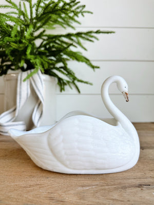 You Choose the Scent - Milkglass Swan Vintage Vessel Candle