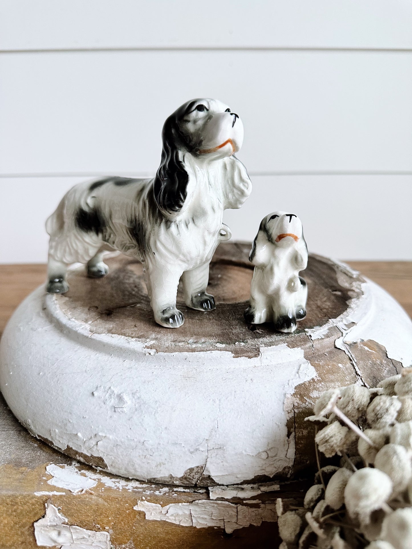 Pair of Hand Painted Vintage Spaniel Figurines