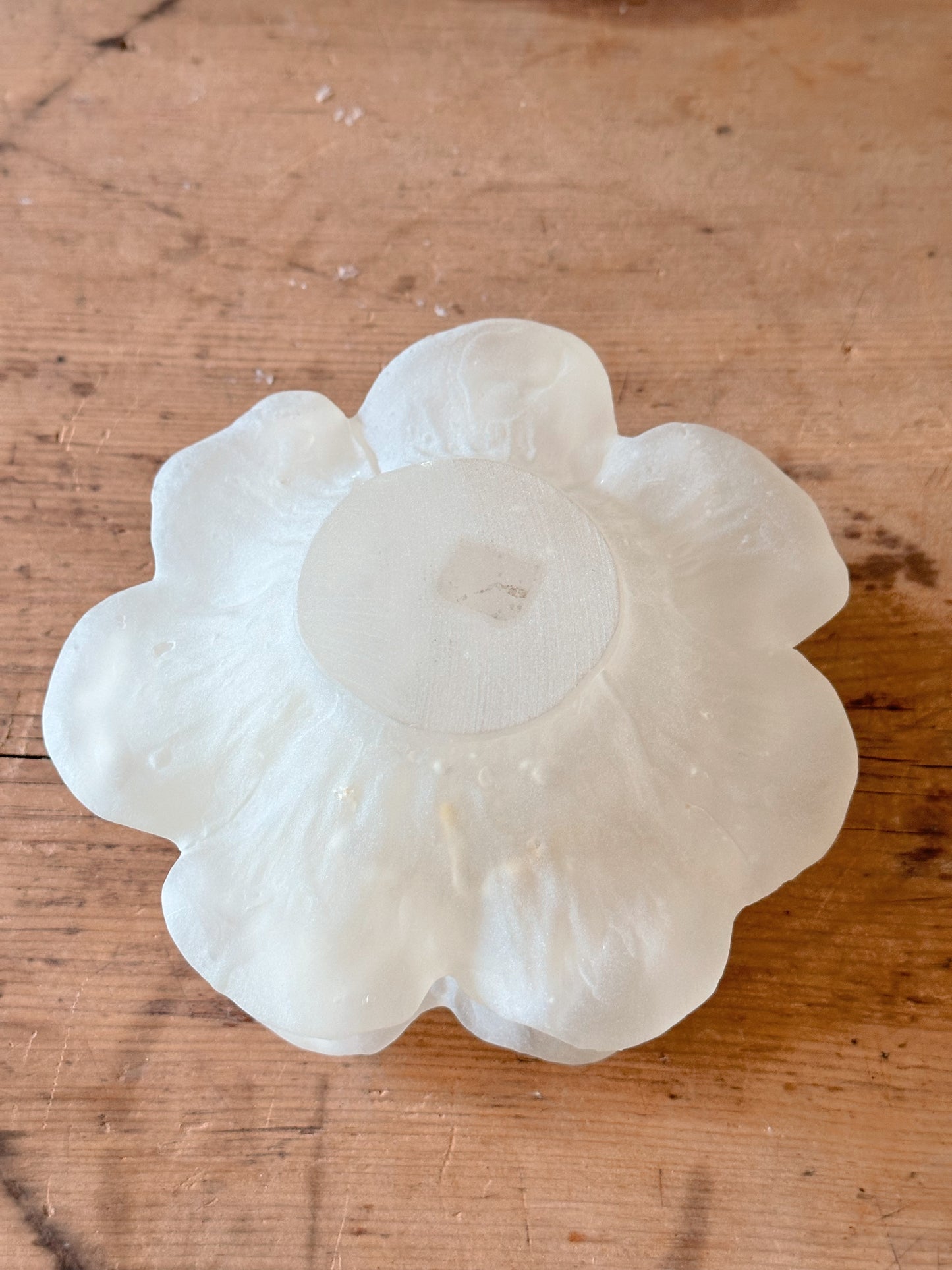 Set of Two Vintage Dorothy Thorp Frosted Lucite Flower Bowls