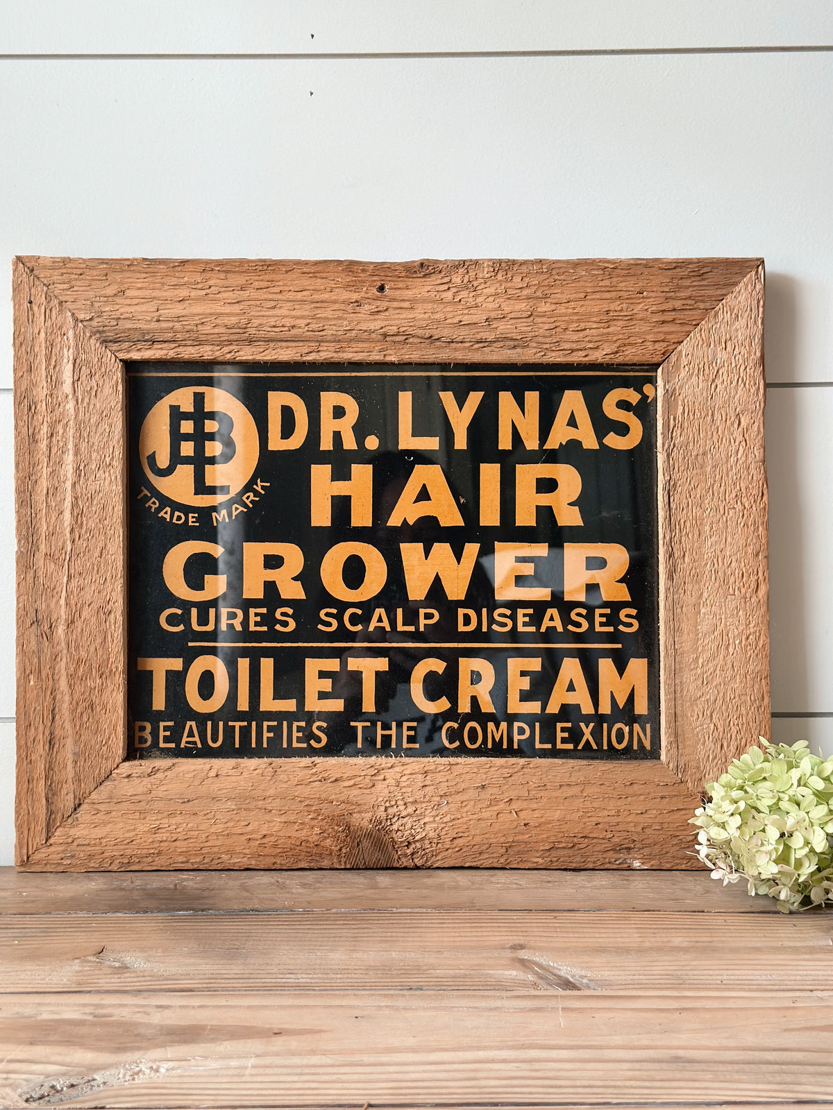 Antique Dr. Lynas Hair Grower Advertising Sign