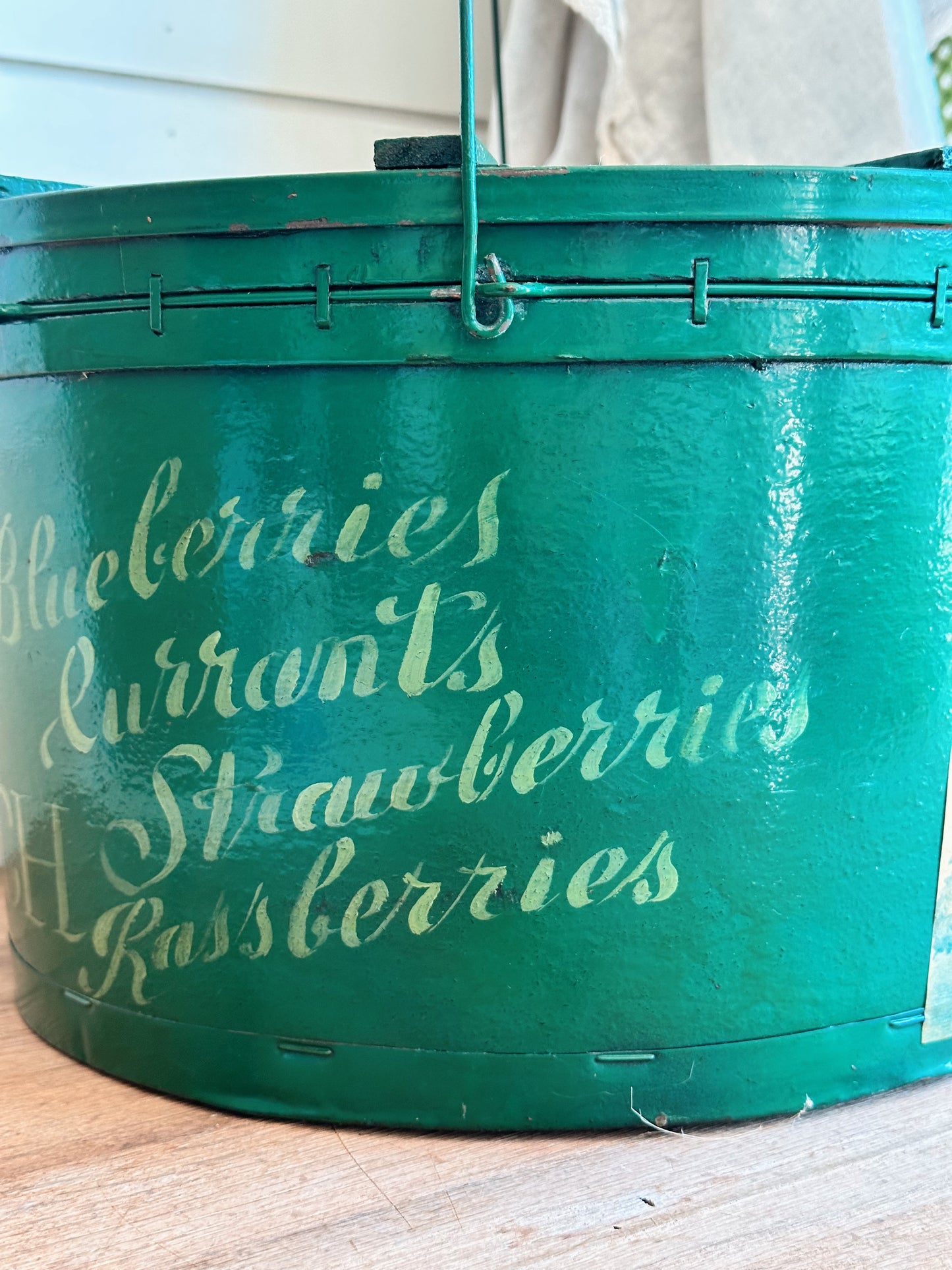 Vintage Hand Painted Berry Bucket