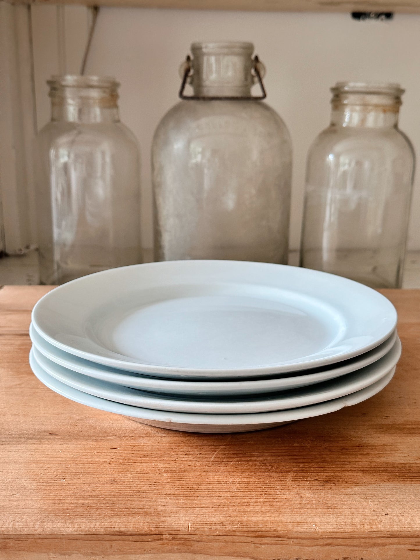 Stack of Four Antique Ironstone DinnerPlates