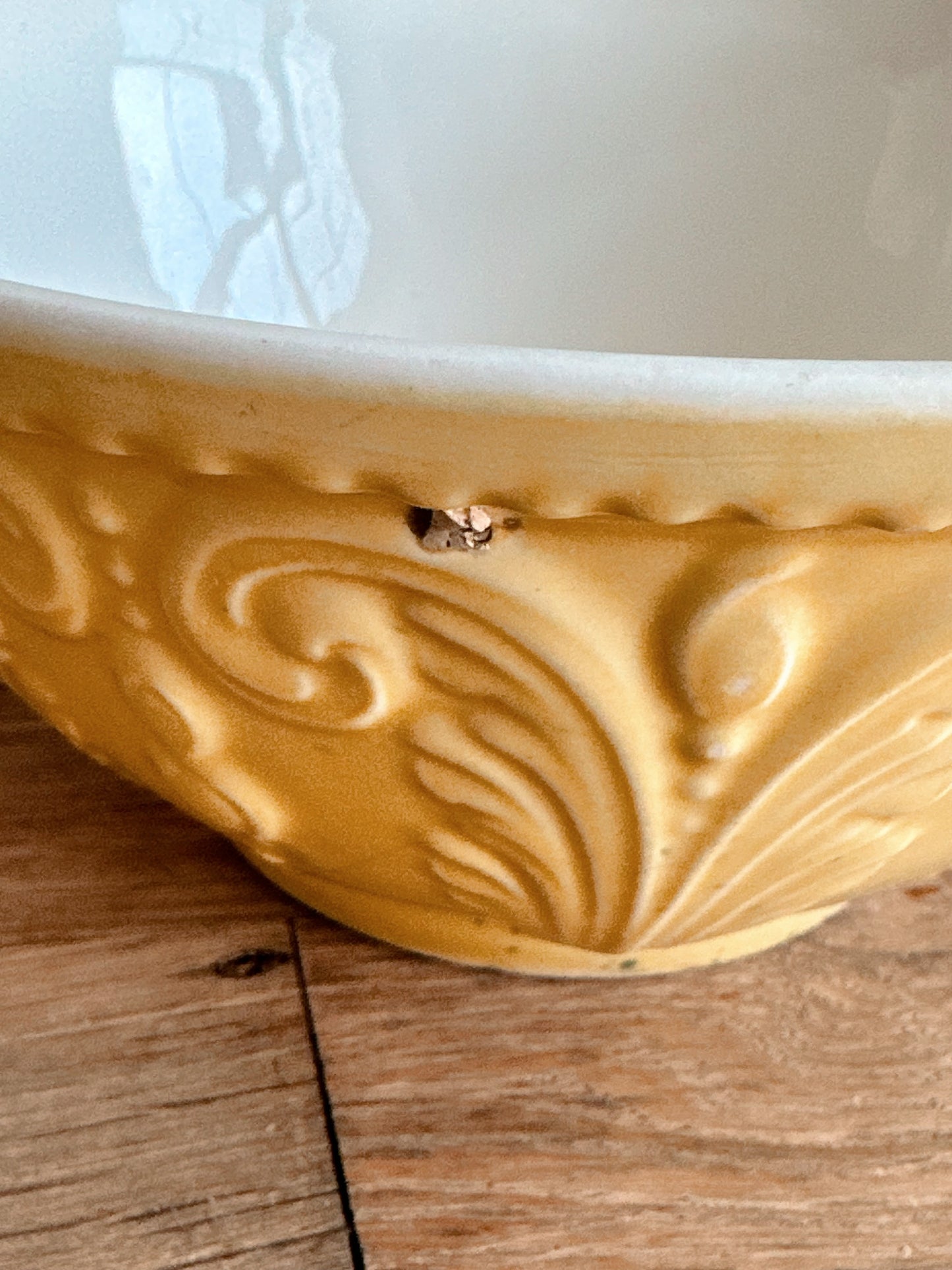 Vintage Yellow Stoneware Bowl