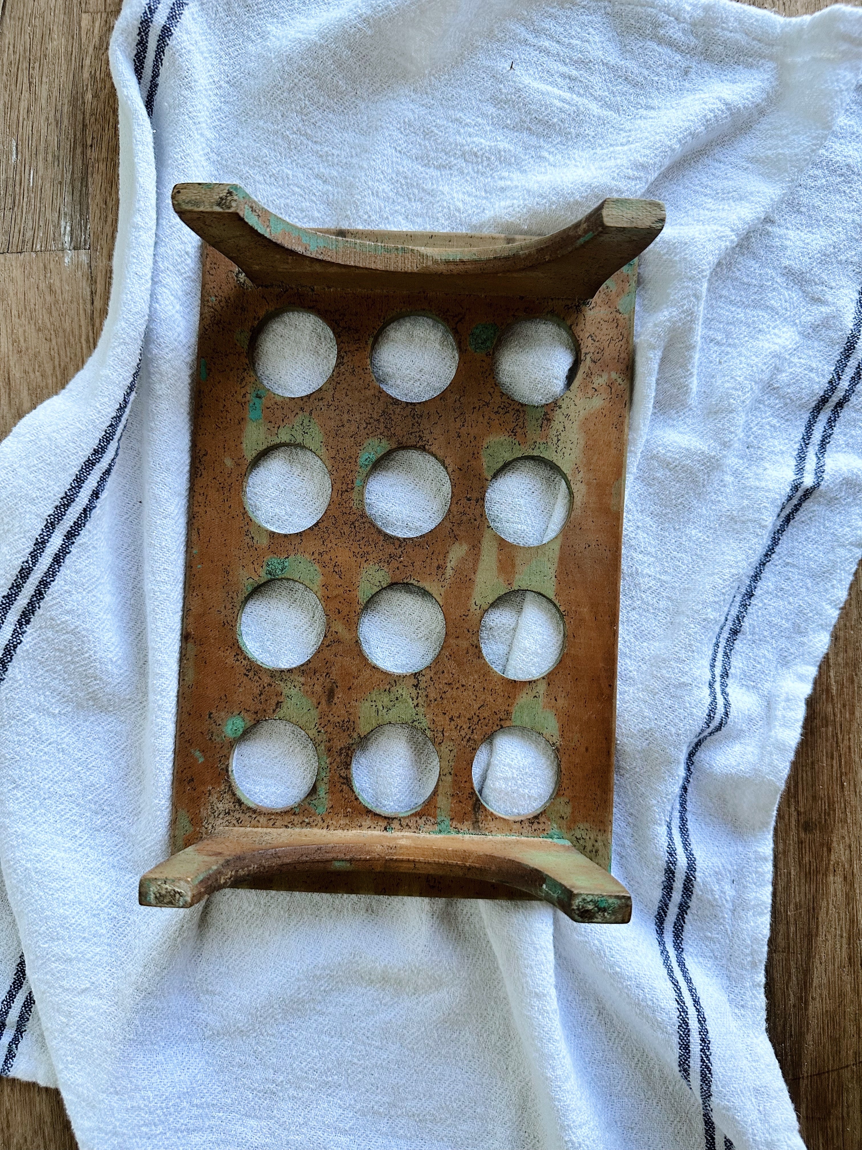 19th Century Antique Edwardian Treen Egg Holder (1 dozen size)