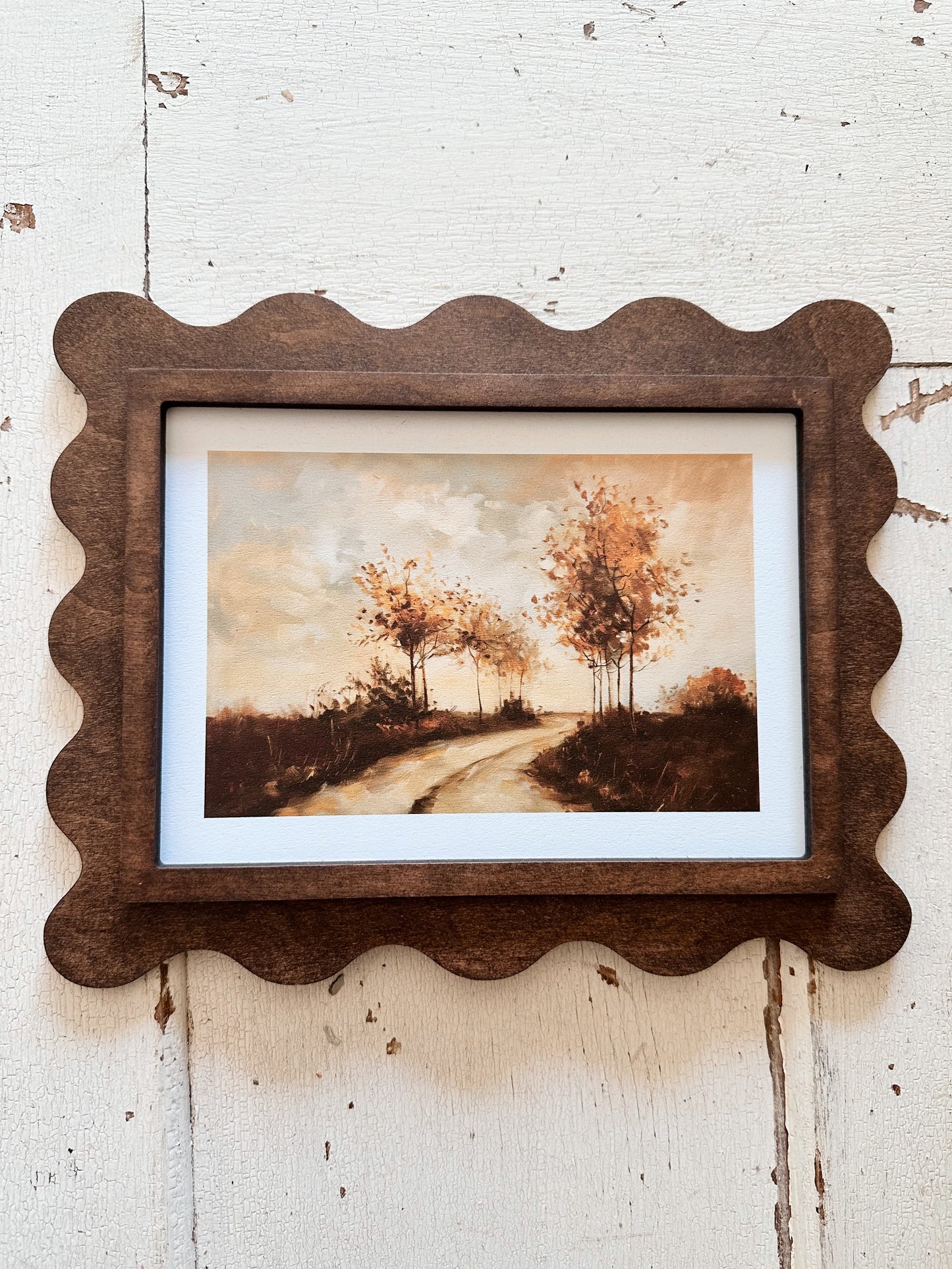 Scallop Framed Autumn Landscape