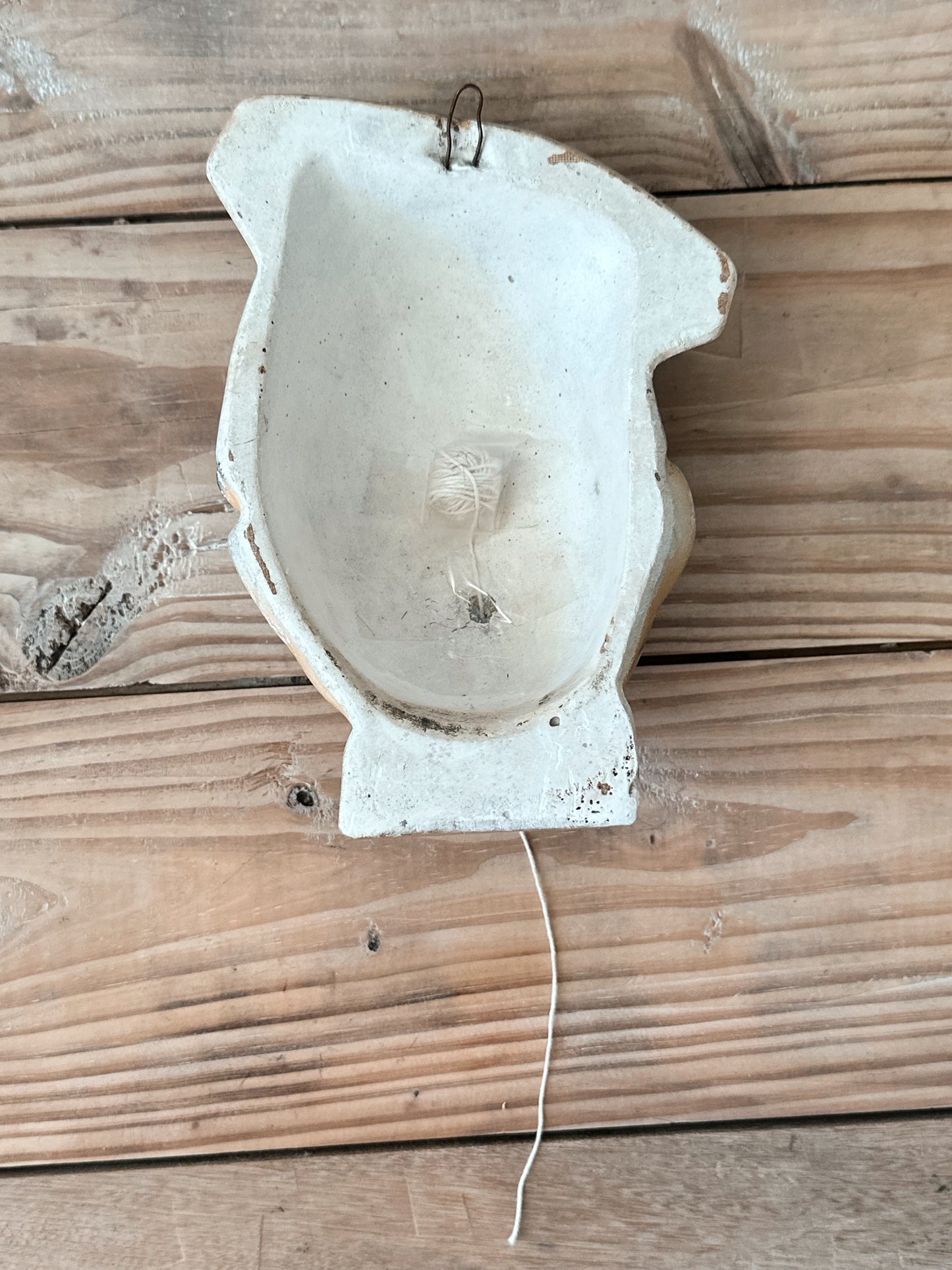 Vintage 1940s Chippy Chalkware Gentleman Twine Holder