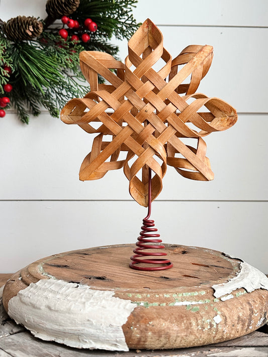 Found Woven Reed Star Tree Topper