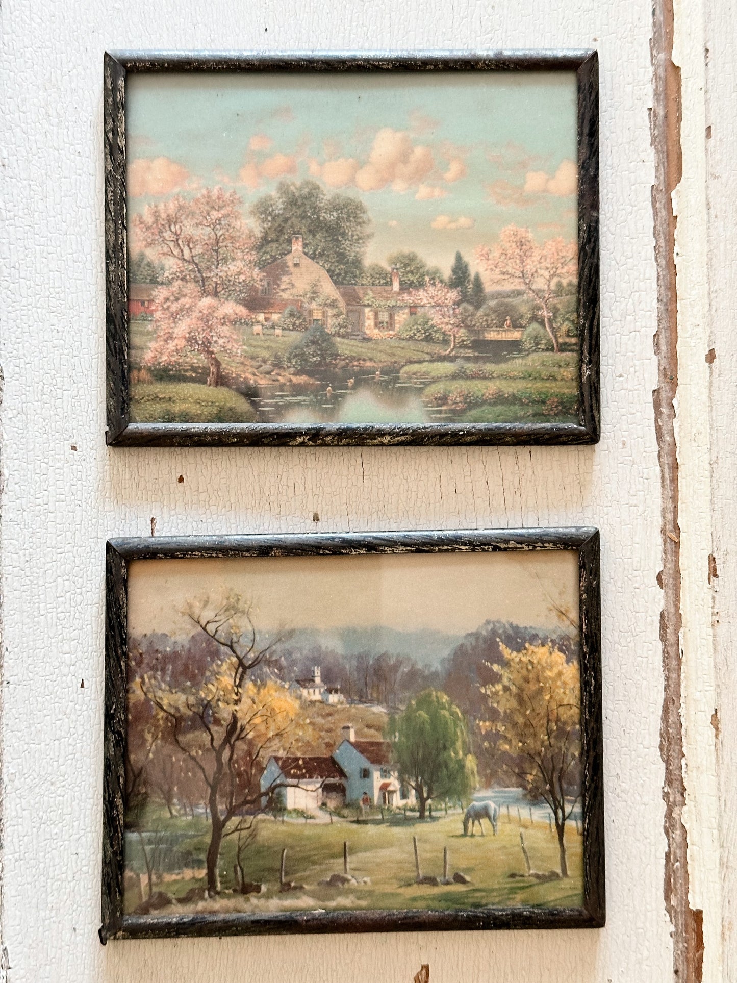 Set of Two Petite Vintage Framed Prints