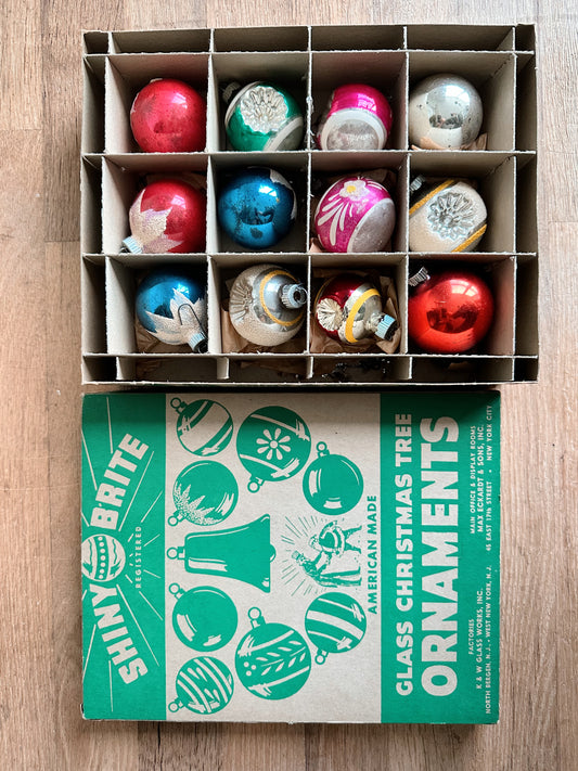Box of Vintage Shiny Brites