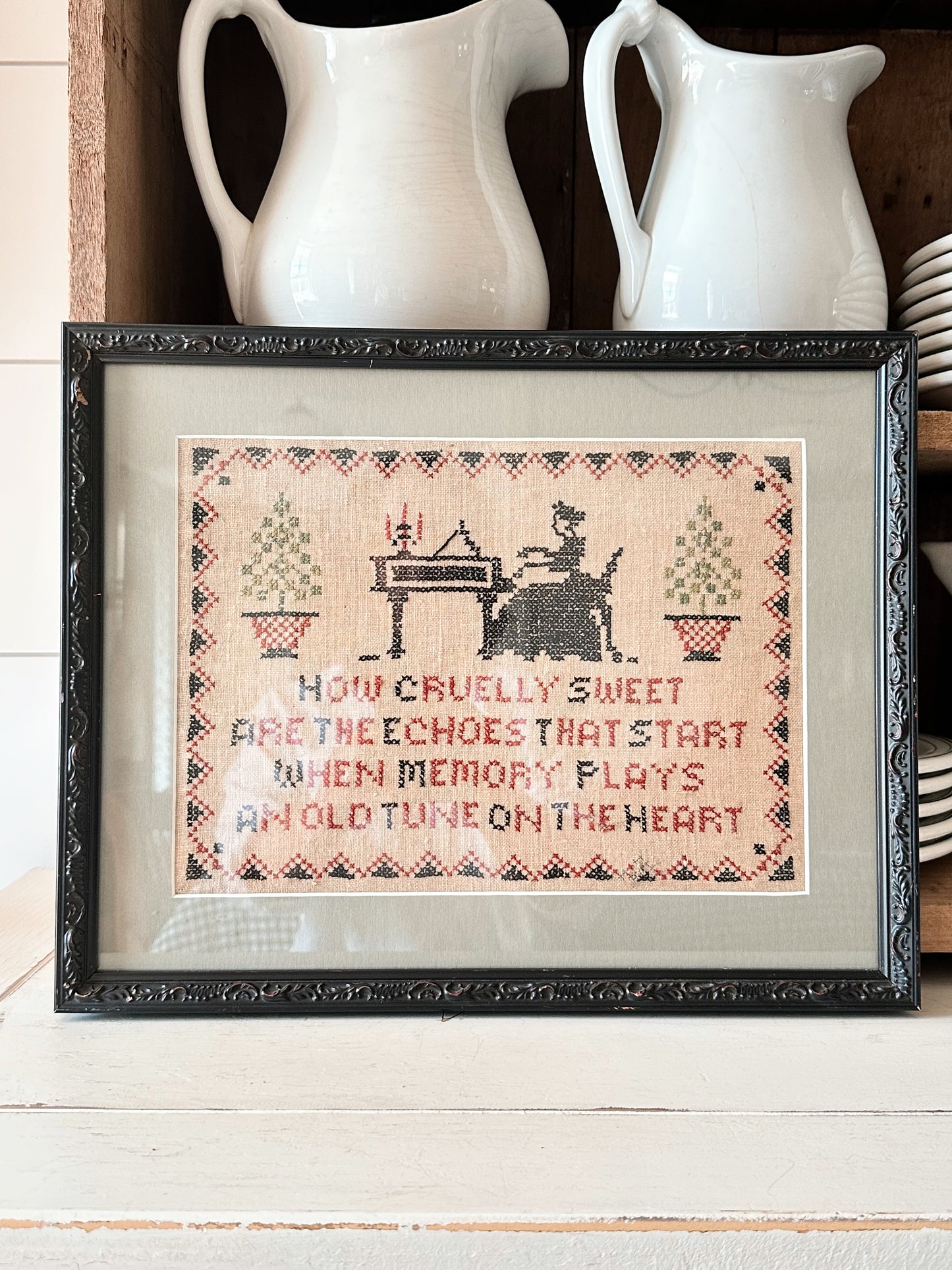 Professionally Framed & Matted Vintage Needle Work