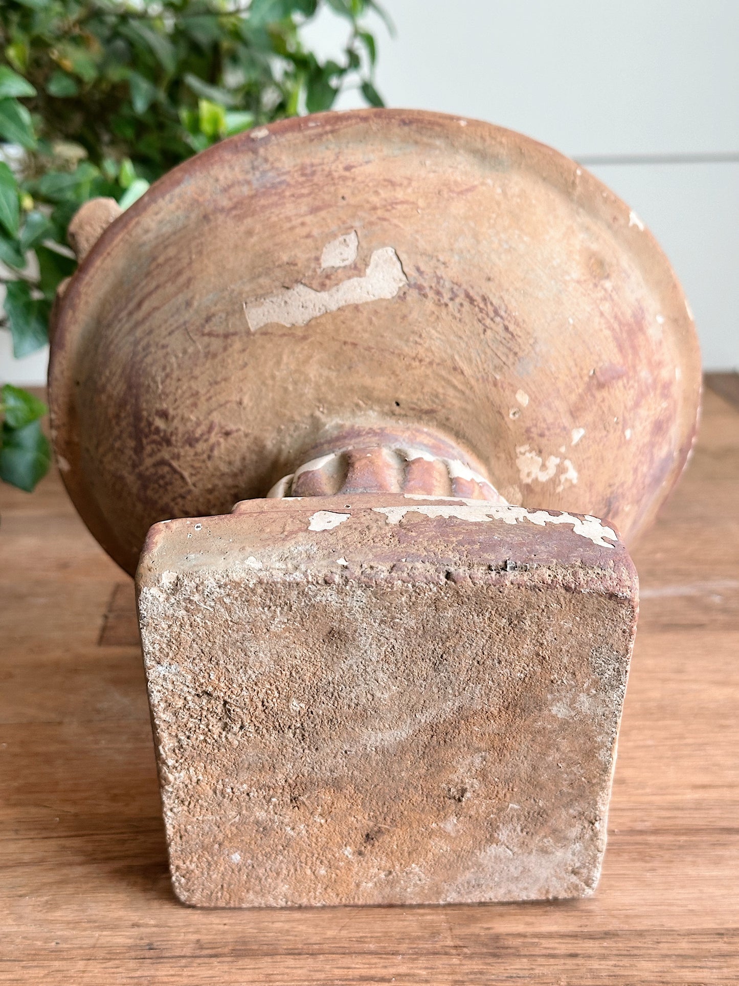 Found Petite Weathered Concrete Birdbath