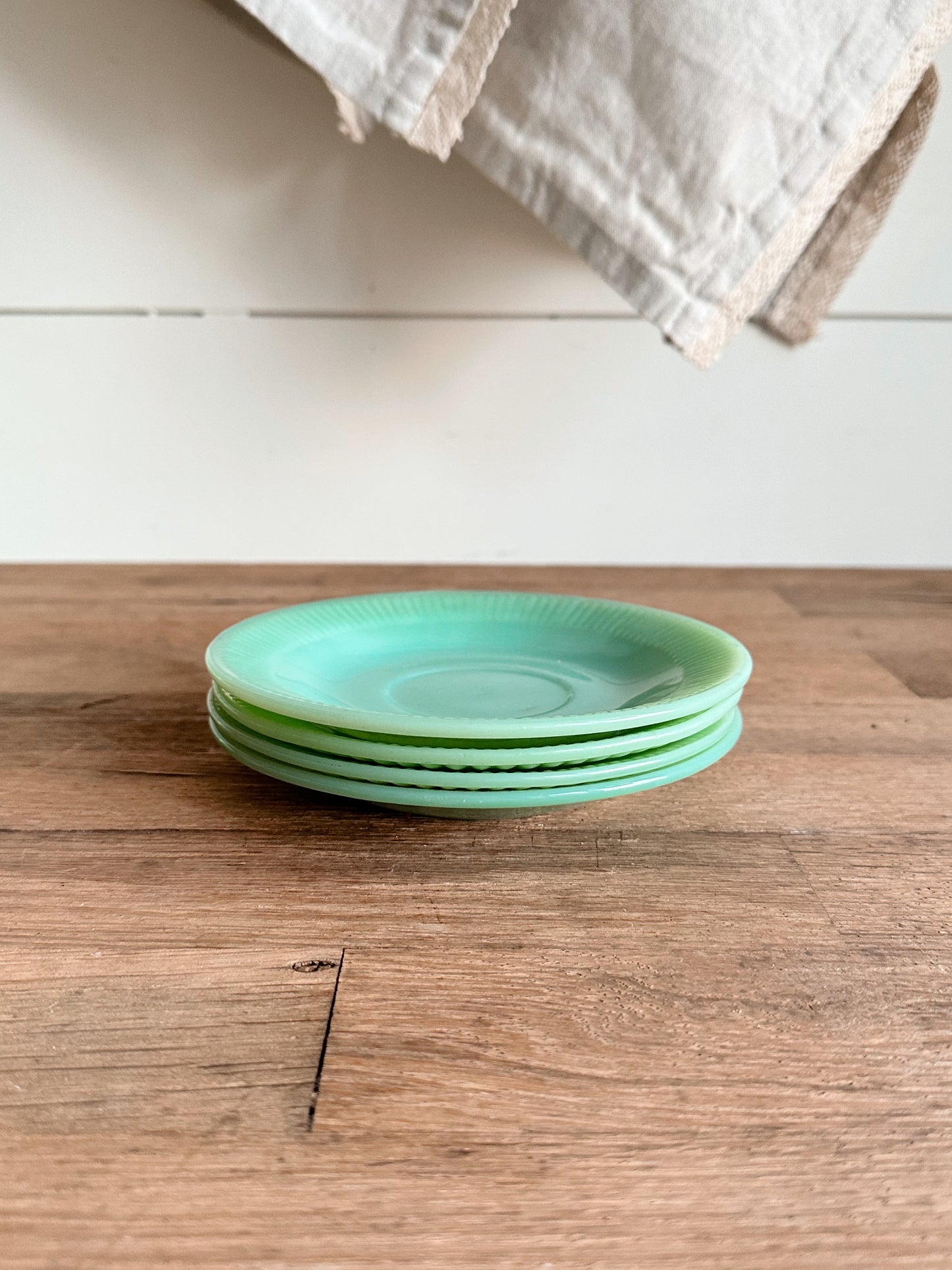 Set of Four Vintage Jadeite Saucers