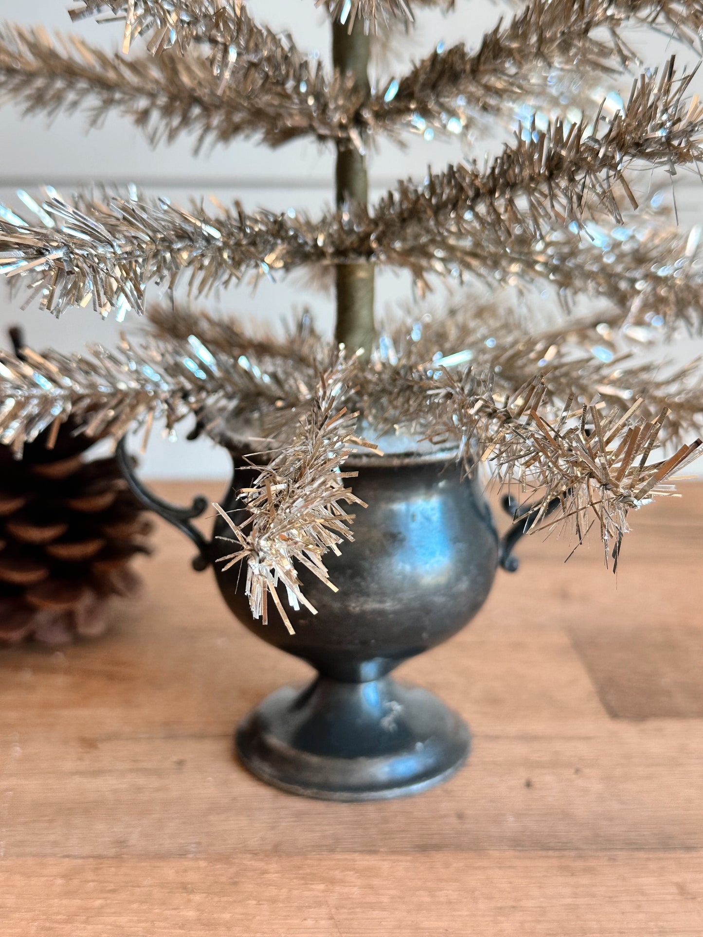 Vintage Pewter Tinsel Tree