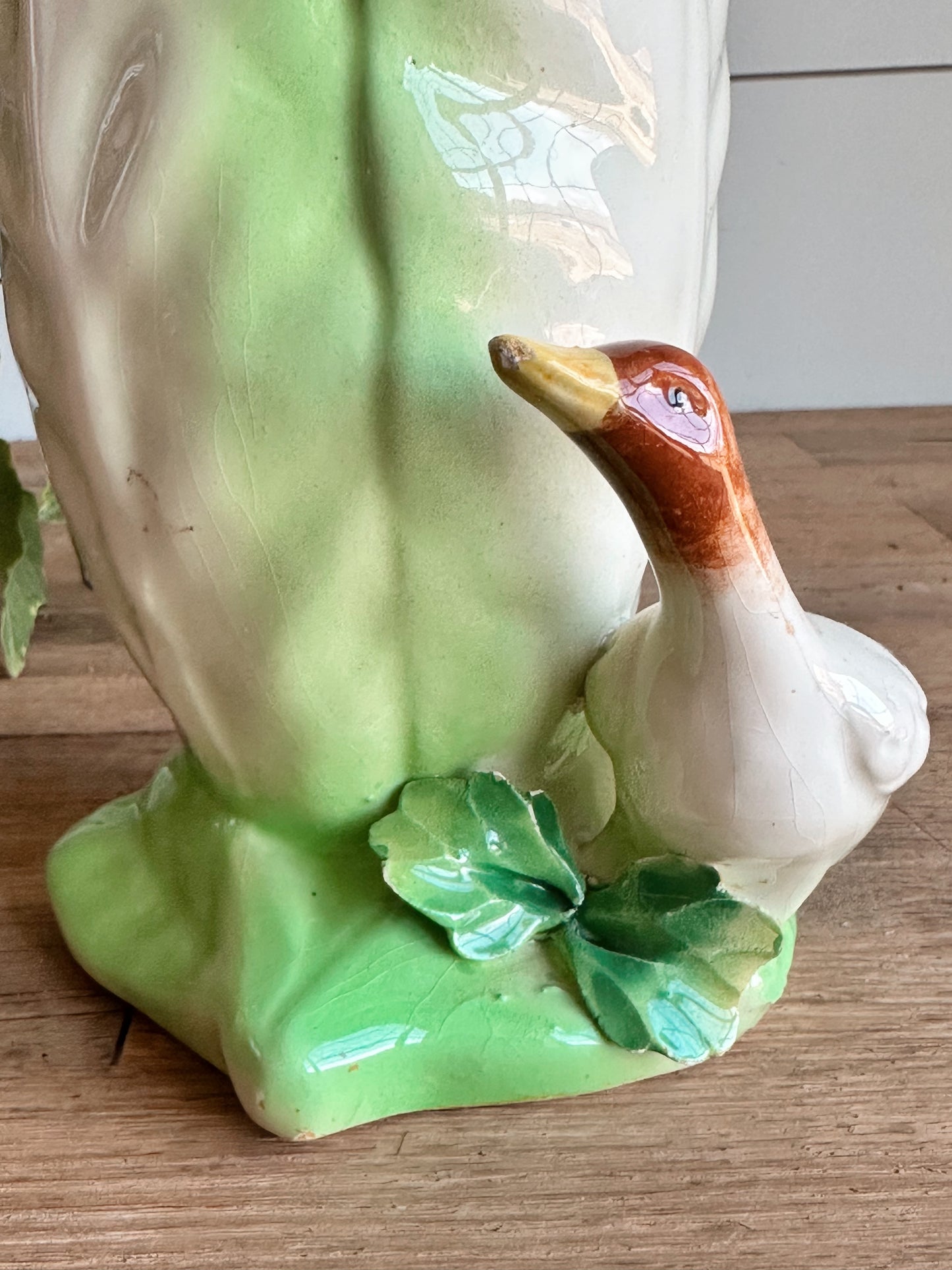 Vintage Hand Painted Duck Vase (Italy)