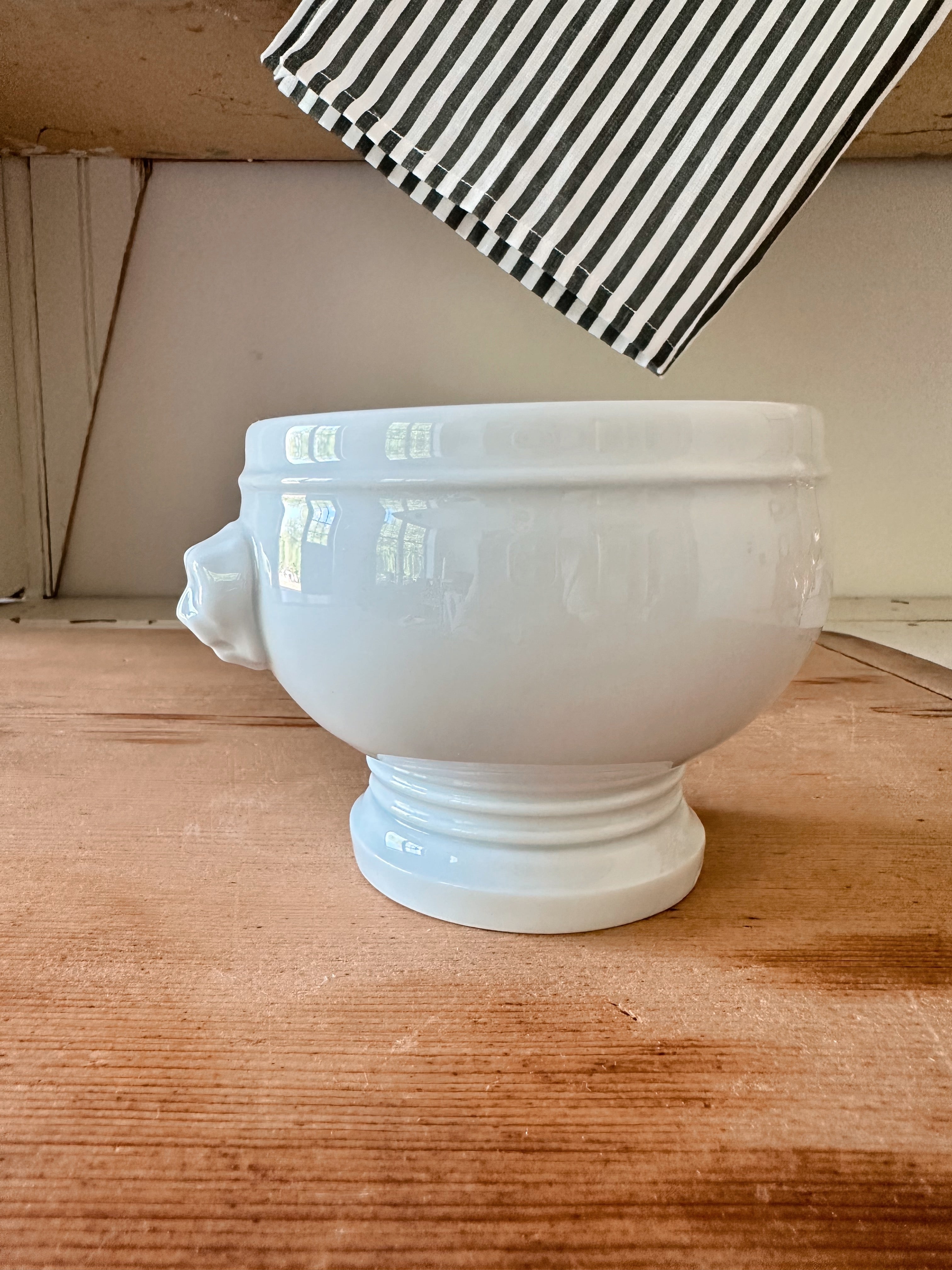 Chose Your Scent Vintage Vessel Candle - 
Vintage French Pillivuyt Porcelain
Lions Head Soup Tureen