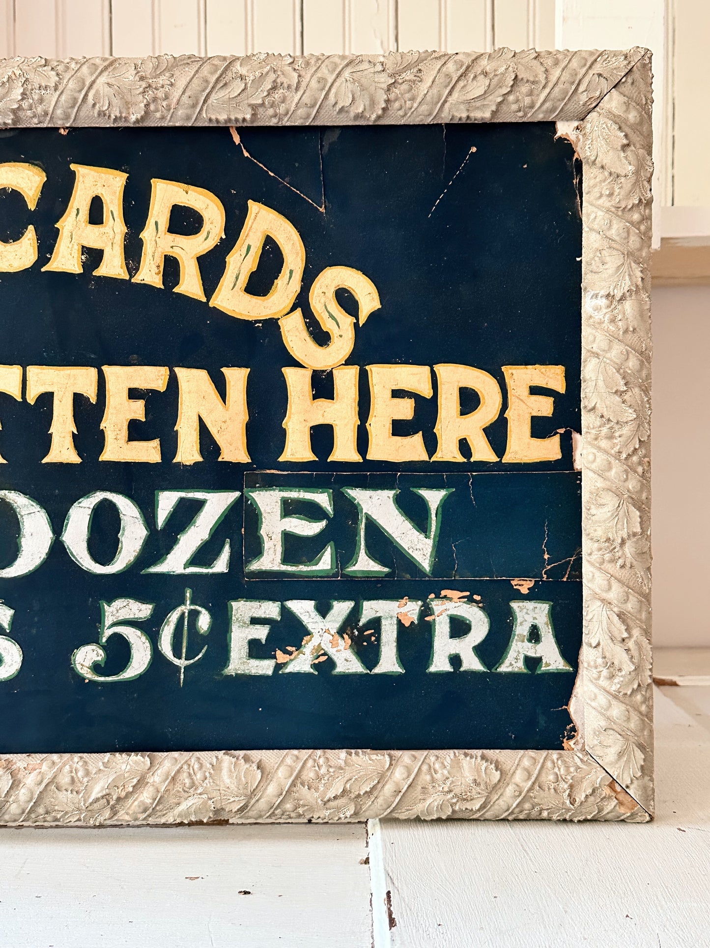 Hand Painted Vintage Advertisement Sign