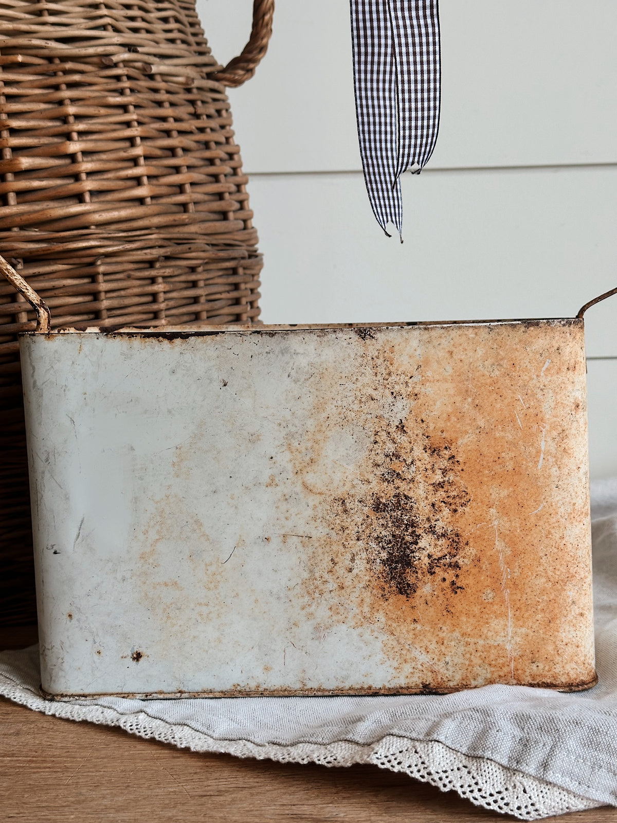 Vintage Metal Funeral Basket