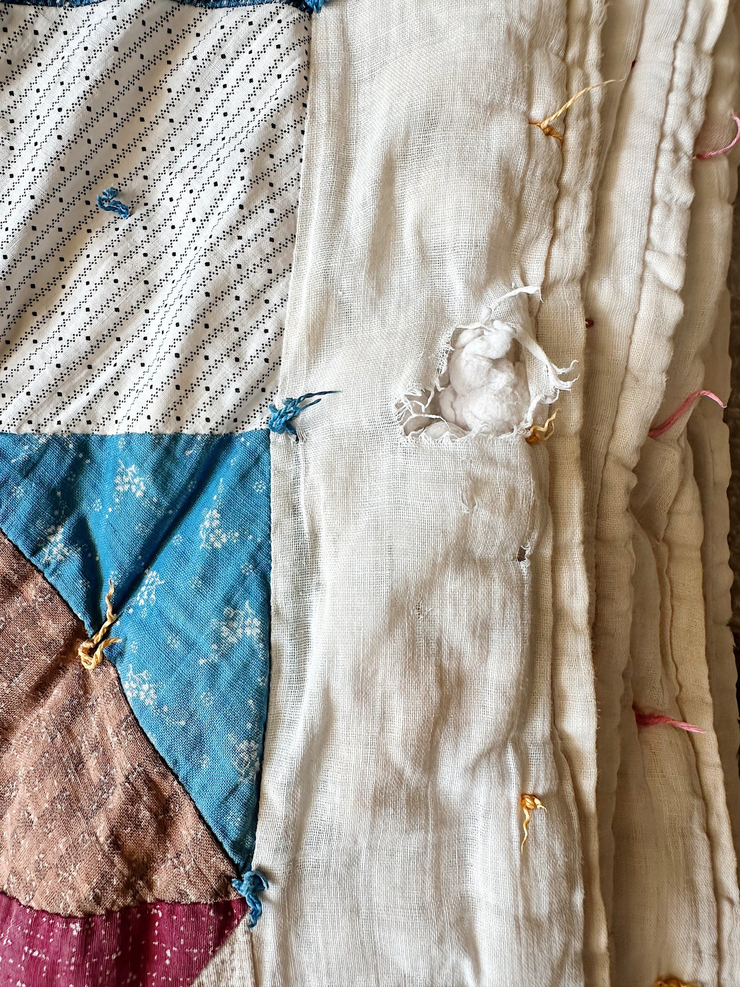 Vintage Handtied Patchwork Quilt