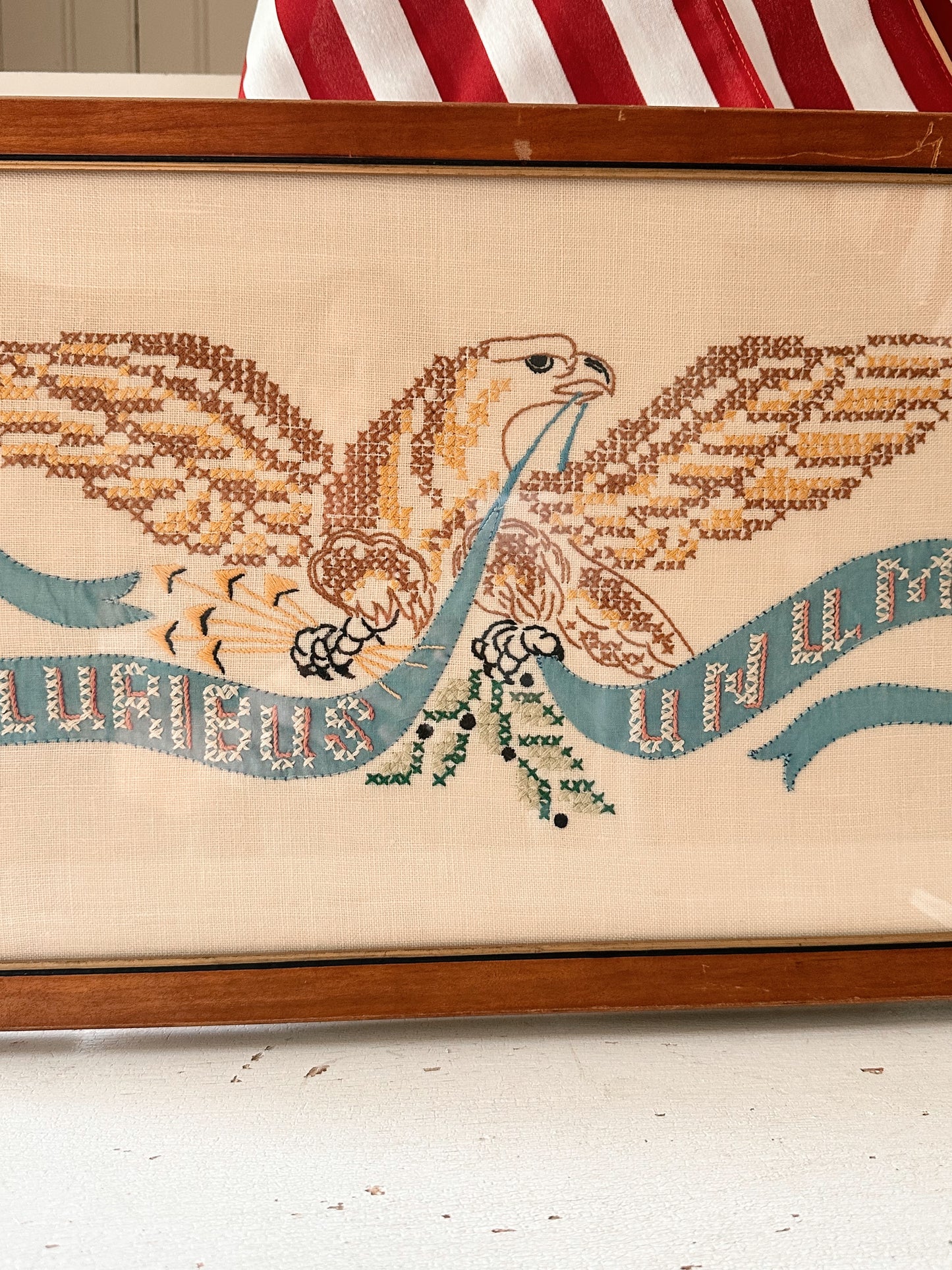 Vintage Appliqué and Cross Stitch - E Pluribus Unum