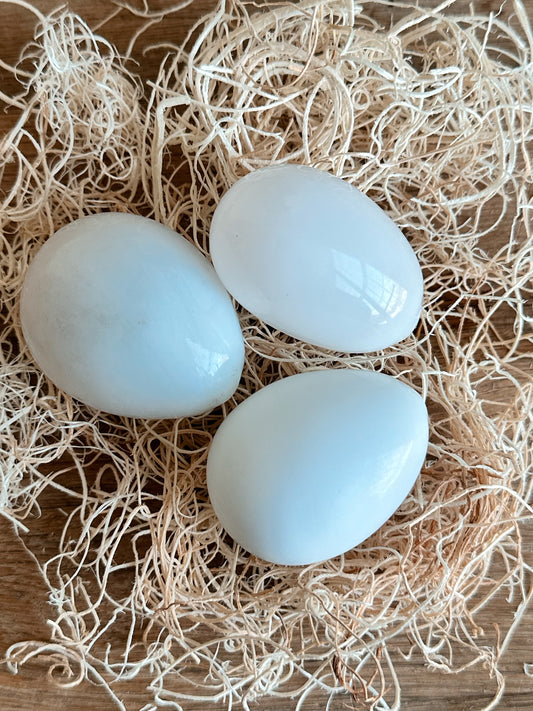 Trio of Vintage Blown Glass Eggs