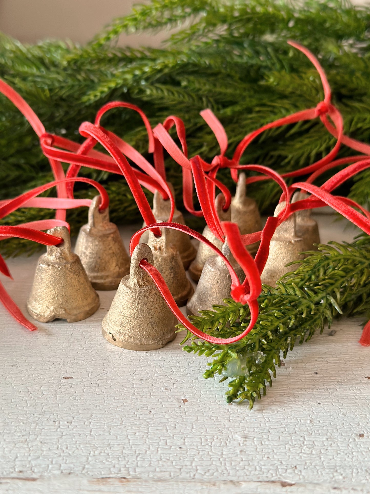 Vintage Cast Brass Bells (set of 10)