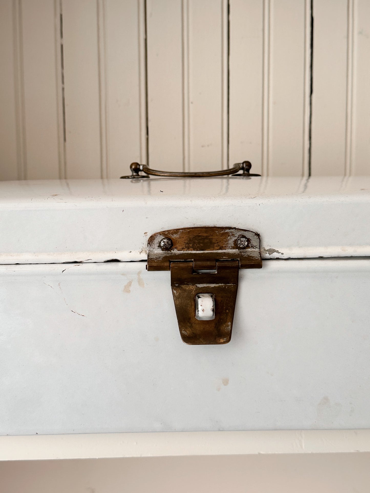 Large Antique Enamelware Bread Box