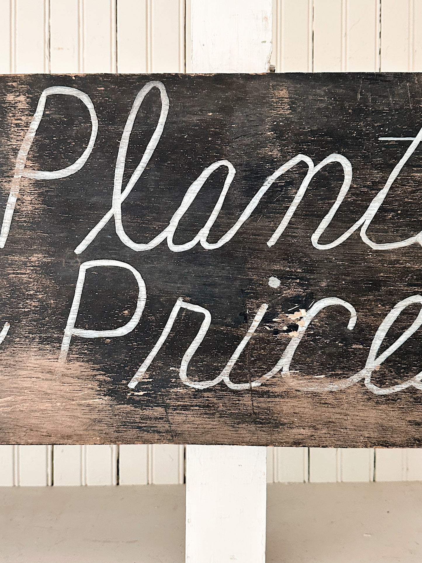 Found Two Sided Chippy Plant Sign