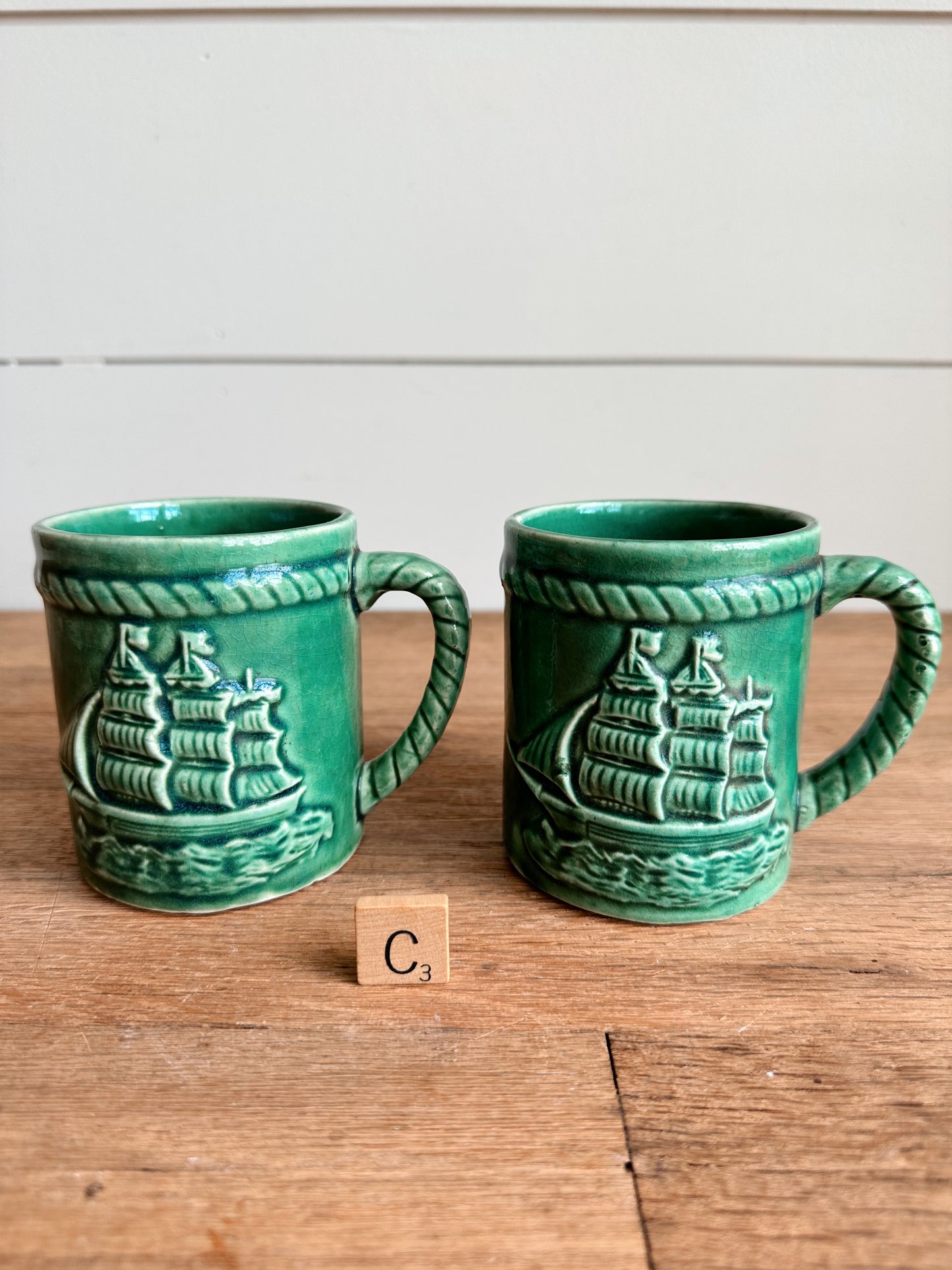 Vintage Nautical Mugs (set of 2)