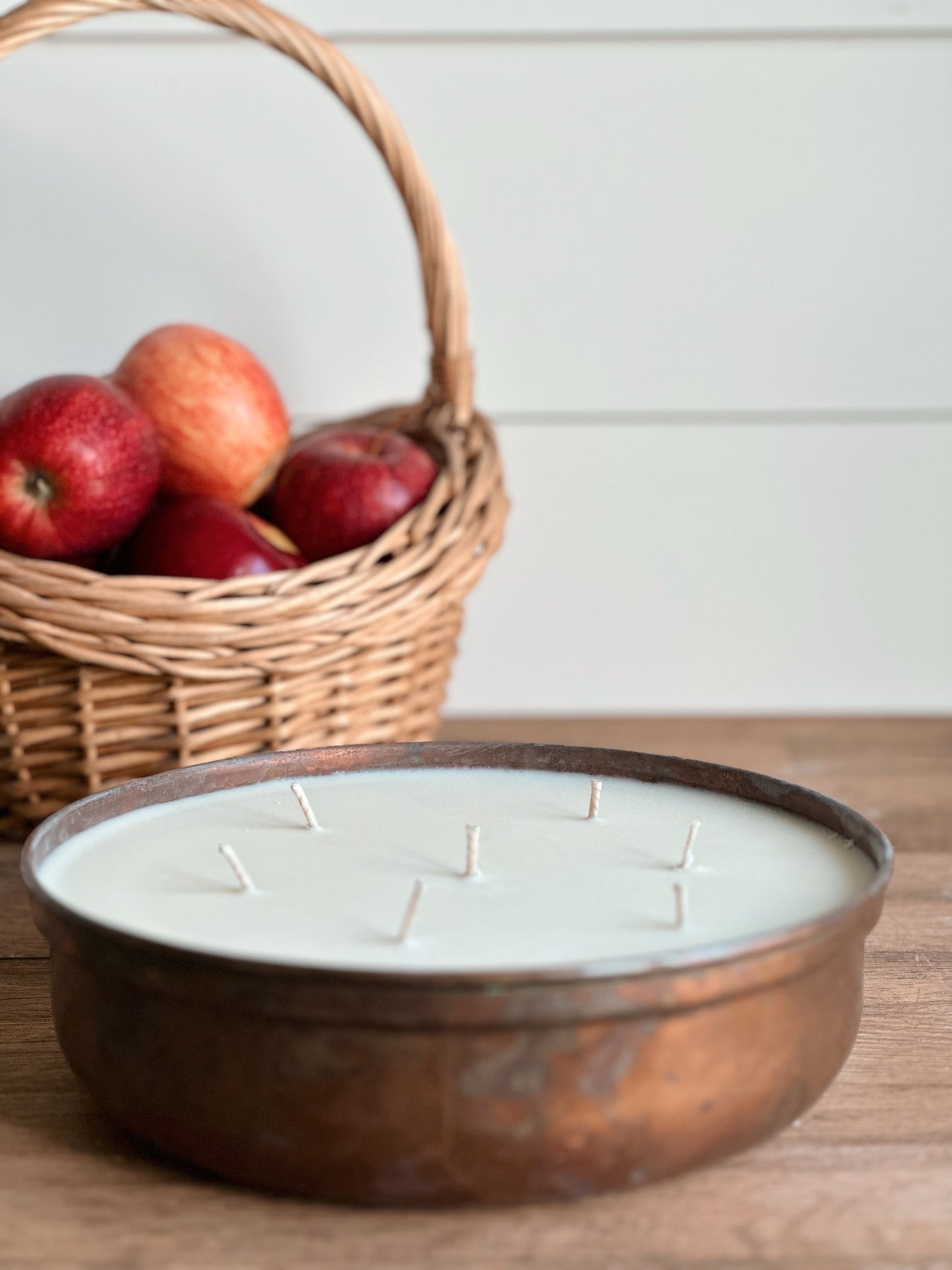 Hand Poured Apple Orchard Candle in a Large Vintage Copper Dish