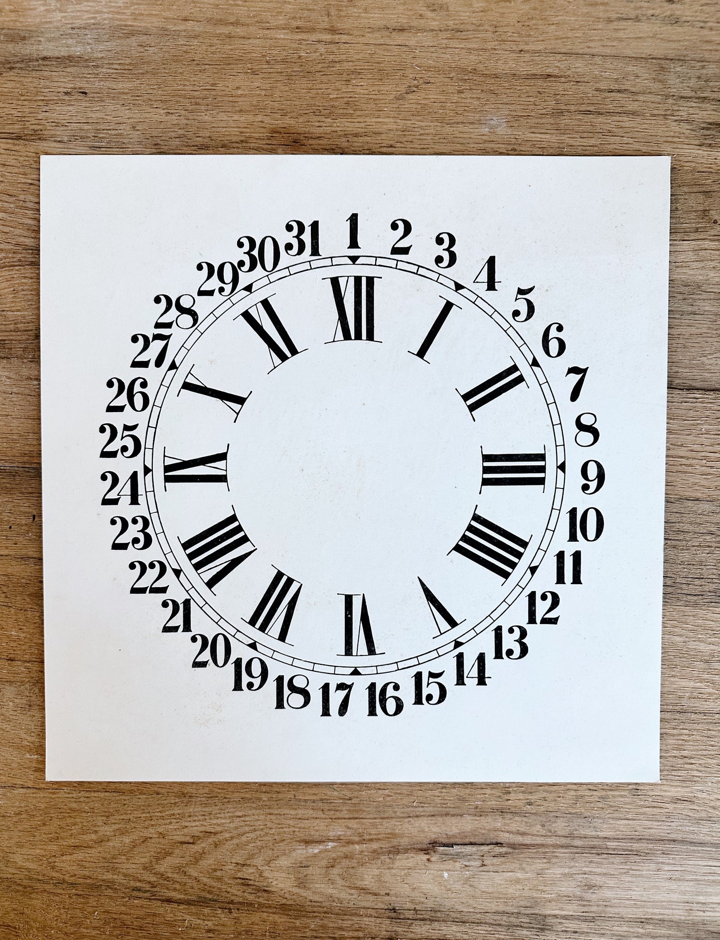 Collection of Five Vintage Paper Clock Faces