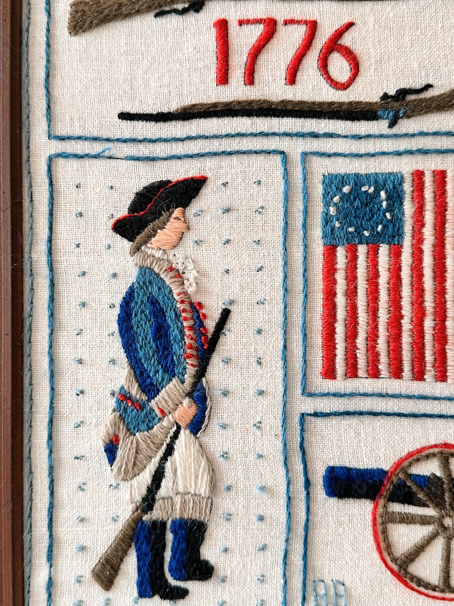 Vintage Americana Crewel Work