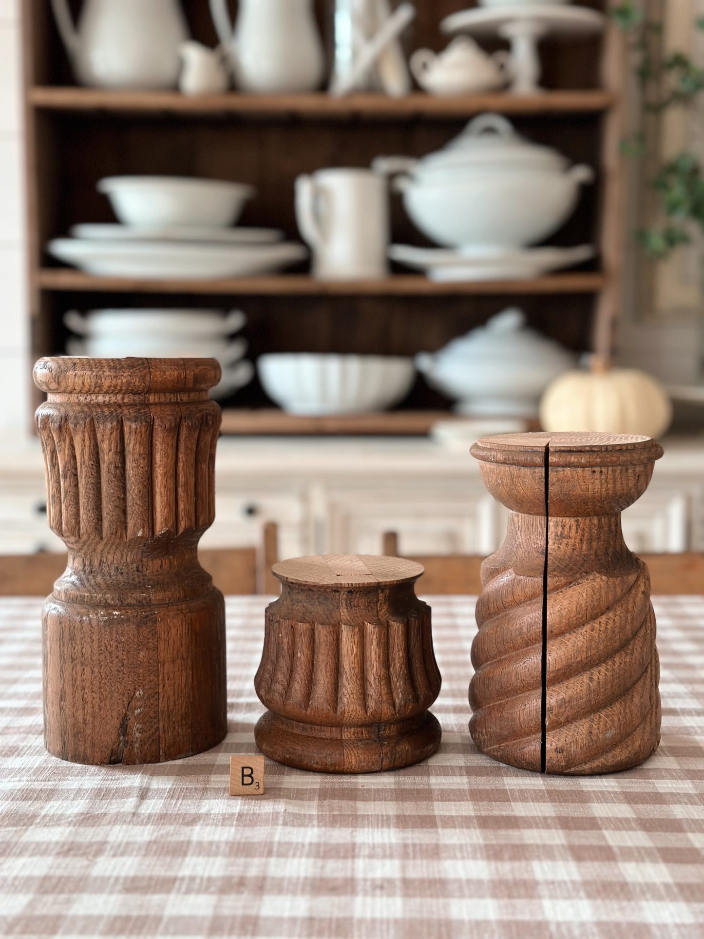 Chunky Wood Candle Holders