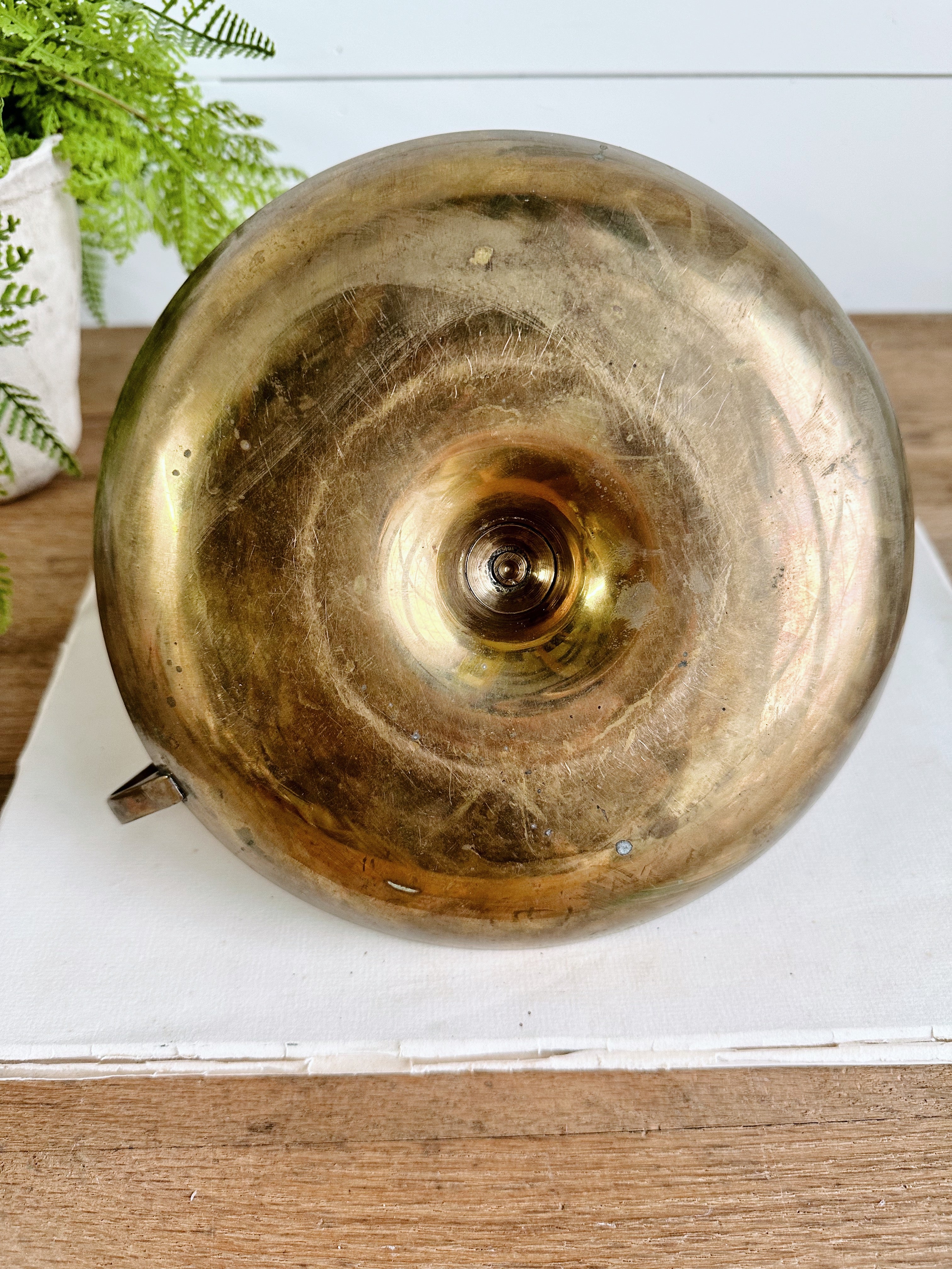 Large Vintage Brass Chamber Candle Holder